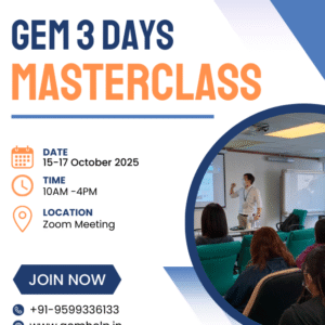 3 day GeM Masterclass | 15 october to 17 october 2025